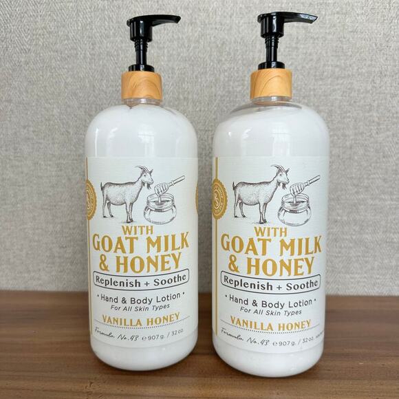 NEW (2-Pk) Rae’s Lil Shop GOAT MILK HONEY HAND & BODY LOTION Vanilla Honey Scent - Picture 1 of 3